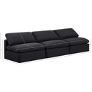  Manufacturer Color_Black -- Indulge 105" Black Linen Textured Fabric Upholstered 3 pc Armless Modular Sofa IMAGE 7