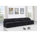  Manufacturer Color_Black -- Indulge 140" Black Linen Textured Fabric Upholstered 4 pc Armless Modular Sofa IMAGE 2