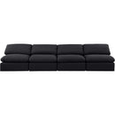 Meridian Indulge Black Linen Textured Fabric Modular Sofa IMAGE 4