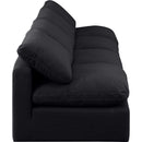  Manufacturer Color_Black -- Indulge 140" Black Linen Textured Fabric Upholstered 4 pc Armless Modular Sofa IMAGE 5