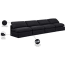 Meridian Indulge Black Linen Textured Fabric Modular Sofa IMAGE 8