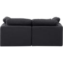  Manufacturer Color_Black -- Indulge 70" Black Linen Textured Fabric Upholstered 2 pc Modular Loveseat IMAGE 3