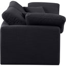  Manufacturer Color_Black -- Indulge 70" Black Linen Textured Fabric Upholstered 2 pc Modular Loveseat IMAGE 5
