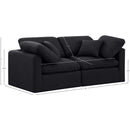  Manufacturer Color_Black -- Indulge 70" Black Linen Textured Fabric Upholstered 2 pc Modular Loveseat IMAGE 8
