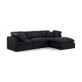  Manufacturer Color_Black -- Indulge 105" Black Linen Textured Fabric Upholstered 4 pc Modular Sectional IMAGE 1
