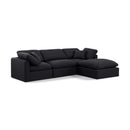  Manufacturer Color_Black -- Indulge 105" Black Linen Textured Fabric Upholstered 4 pc Modular Sectional IMAGE 1