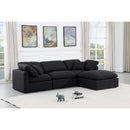  Manufacturer Color_Black -- Indulge 105" Black Linen Textured Fabric Upholstered 4 pc Modular Sectional IMAGE 2