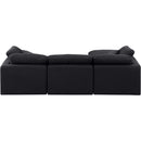  Manufacturer Color_Black -- Indulge 105" Black Linen Textured Fabric Upholstered 4 pc Modular Sectional IMAGE 3