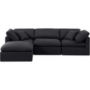  Manufacturer Color_Black -- Indulge 105" Black Linen Textured Fabric Upholstered 4 pc Modular Sectional IMAGE 4