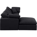  Manufacturer Color_Black -- Indulge 105" Black Linen Textured Fabric Upholstered 4 pc Modular Sectional IMAGE 5