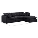  Manufacturer Color_Black -- Indulge 105" Black Linen Textured Fabric Upholstered 4 pc Modular Sectional IMAGE 8