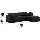  Manufacturer Color_Black -- Indulge 105" Black Linen Textured Fabric Upholstered 4 pc Modular Sectional IMAGE 9