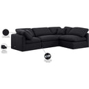 Meridian Indulge Black Linen Textured Fabric Modular Sectional IMAGE 10