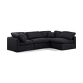  Manufacturer Color_Black -- Indulge 105" Black Linen Textured Fabric Upholstered 4 pc Modular Sectional IMAGE 1