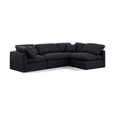  Manufacturer Color_Black -- Indulge 105" Black Linen Textured Fabric Upholstered 4 pc Modular Sectional IMAGE 1