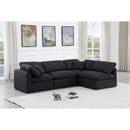  Manufacturer Color_Black -- Indulge 105" Black Linen Textured Fabric Upholstered 4 pc Modular Sectional IMAGE 2