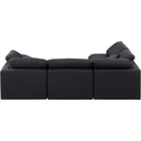  Manufacturer Color_Black -- Indulge 105" Black Linen Textured Fabric Upholstered 4 pc Modular Sectional IMAGE 3