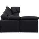  Manufacturer Color_Black -- Indulge 105" Black Linen Textured Fabric Upholstered 4 pc Modular Sectional IMAGE 5