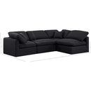  Manufacturer Color_Black -- Indulge 105" Black Linen Textured Fabric Upholstered 4 pc Modular Sectional IMAGE 9