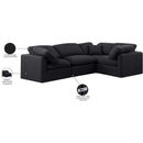  Manufacturer Color_Black -- Indulge 105" Black Linen Textured Fabric Upholstered 4 pc Modular Sectional IMAGE 10