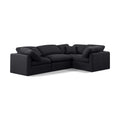  Manufacturer Color_Black -- Indulge 105" Black Linen Textured Fabric Upholstered 4 pc Modular Sectional IMAGE 1