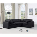  Manufacturer Color_Black -- Indulge 105" Black Linen Textured Fabric Upholstered 4 pc Modular Sectional IMAGE 2