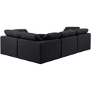  Manufacturer Color_Black -- Indulge 105" Black Linen Textured Fabric Upholstered 4 pc Modular Sectional IMAGE 3