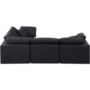 Manufacturer Color_Black -- Indulge 105" Black Linen Textured Fabric Upholstered 4 pc Modular Sectional IMAGE 5