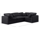  Manufacturer Color_Black -- Indulge 105" Black Linen Textured Fabric Upholstered 4 pc Modular Sectional IMAGE 9