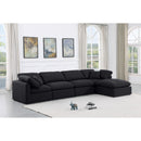  Manufacturer Color_Black -- Indulge 140" Black Linen Textured Fabric Upholstered 5 pc Modular Sectional IMAGE 2