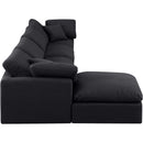  Manufacturer Color_Black -- Indulge 140" Black Linen Textured Fabric Upholstered 5 pc Modular Sectional IMAGE 5