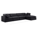  Manufacturer Color_Black -- Indulge 140" Black Linen Textured Fabric Upholstered 5 pc Modular Sectional IMAGE 8