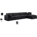 Meridian Indulge Black Linen Textured Fabric Modular Sectional IMAGE 9