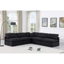  Manufacturer Color_Black -- Indulge 105" Black Linen Textured Fabric Upholstered 5 pc Modular Sectional IMAGE 2