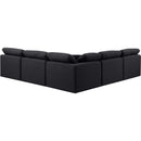  Manufacturer Color_Black -- Indulge 105" Black Linen Textured Fabric Upholstered 5 pc Modular Sectional IMAGE 3