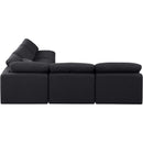  Manufacturer Color_Black -- Indulge 105" Black Linen Textured Fabric Upholstered 5 pc Modular Sectional IMAGE 5