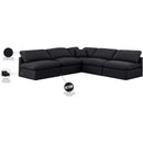 Meridian Indulge Black Linen Textured Fabric Modular Sectional IMAGE 9