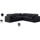 Meridian Indulge Black Linen Textured Fabric Modular Sectional IMAGE 10