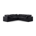  Manufacturer Color_Black -- Indulge 105" Black Linen Textured Fabric Upholstered 5 pc Modular Sectional IMAGE 1