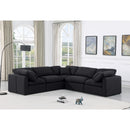  Manufacturer Color_Black -- Indulge 105" Black Linen Textured Fabric Upholstered 5 pc Modular Sectional IMAGE 2