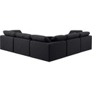  Manufacturer Color_Black -- Indulge 105" Black Linen Textured Fabric Upholstered 5 pc Modular Sectional IMAGE 3