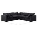  Manufacturer Color_Black -- Indulge 105" Black Linen Textured Fabric Upholstered 5 pc Modular Sectional IMAGE 9
