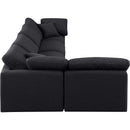  Manufacturer Color_Black -- Indulge 140" Black Linen Textured Fabric Upholstered 5 pc Modular Sectional IMAGE 5