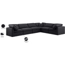 Meridian Indulge Black Linen Textured Fabric Modular Sectional IMAGE 10