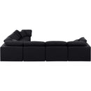  Manufacturer Color_Black -- Indulge 140" Black Linen Textured Fabric Upholstered 6 pc Modular Sectional IMAGE 3
