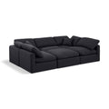  Manufacturer Color_Black -- Indulge 105" Black Linen Textured Fabric Upholstered 6 pc Modular Sectional IMAGE 1