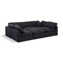  Manufacturer Color_Black -- Indulge 105" Black Linen Textured Fabric Upholstered 6 pc Modular Sectional IMAGE 1