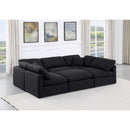  Manufacturer Color_Black -- Indulge 105" Black Linen Textured Fabric Upholstered 6 pc Modular Sectional IMAGE 2