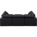  Manufacturer Color_Black -- Indulge 105" Black Linen Textured Fabric Upholstered 6 pc Modular Sectional IMAGE 3