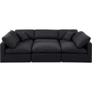  Manufacturer Color_Black -- Indulge 105" Black Linen Textured Fabric Upholstered 6 pc Modular Sectional IMAGE 4